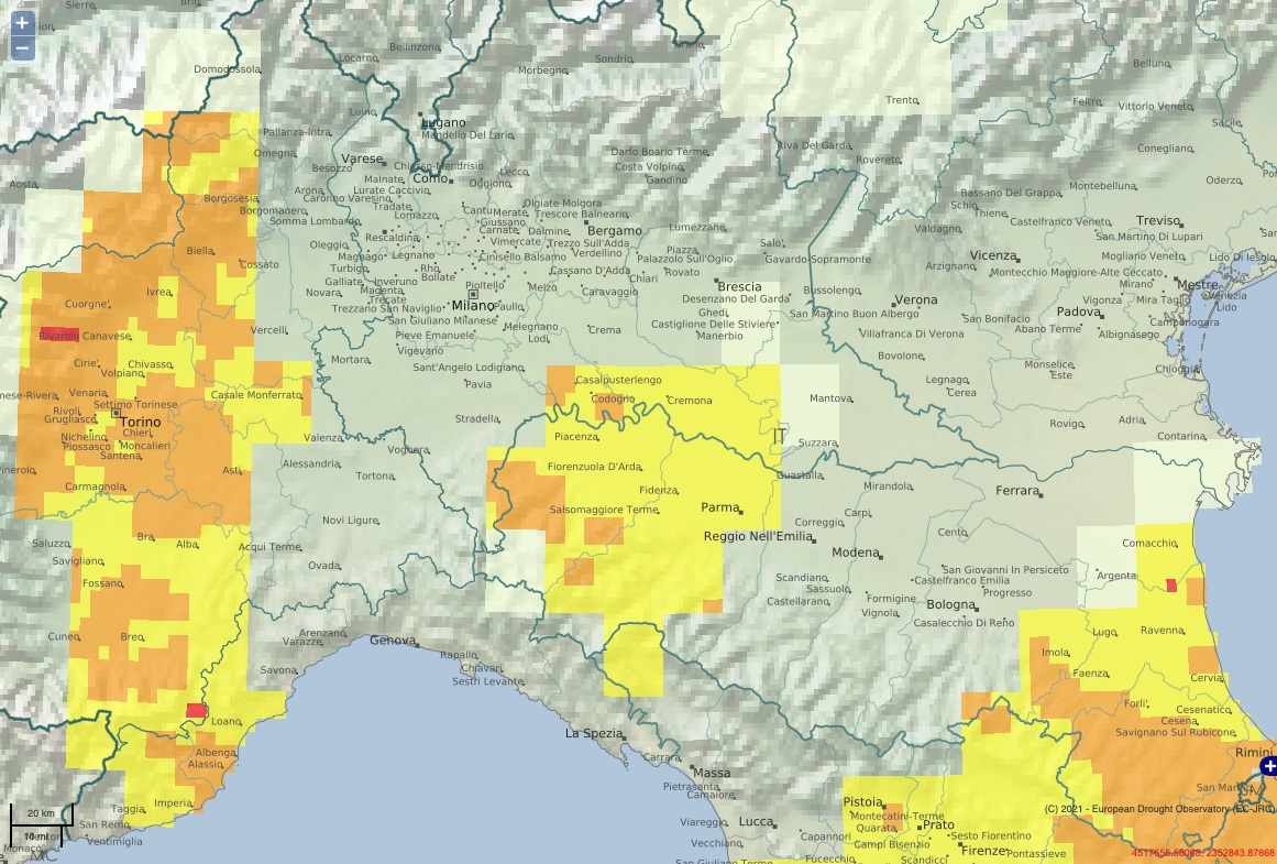 mappa zonale siccita