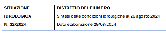 Situazione idrologica agg29082024